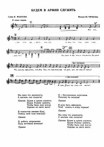Будем в армии служить - Чичков Ю. / Малков В.